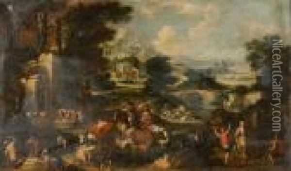 Paesaggio Con Armenti Oil Painting - Pieter the Younger Mulier