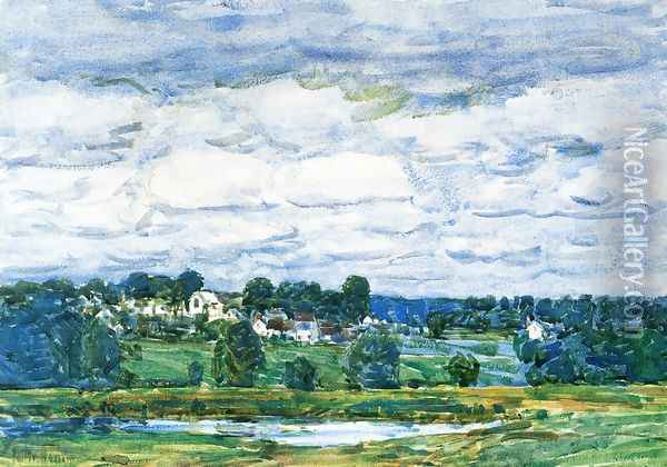 Newfields, New Hampshire Oil Painting - Childe Hassam
