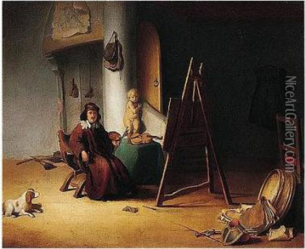An Artist In His Studio Oil Painting - Jacob van Spreeuwen