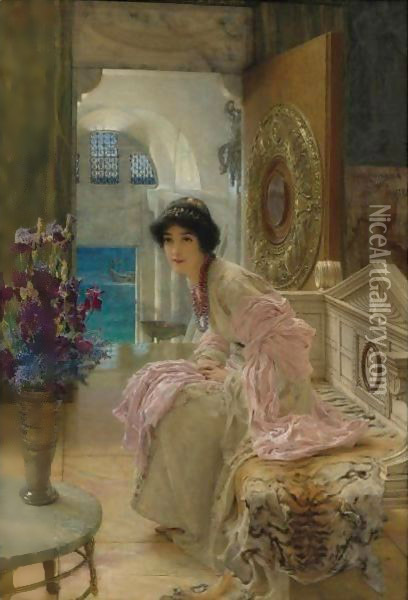 Watching And Waiting Oil Painting - Sir Lawrence Alma-Tadema