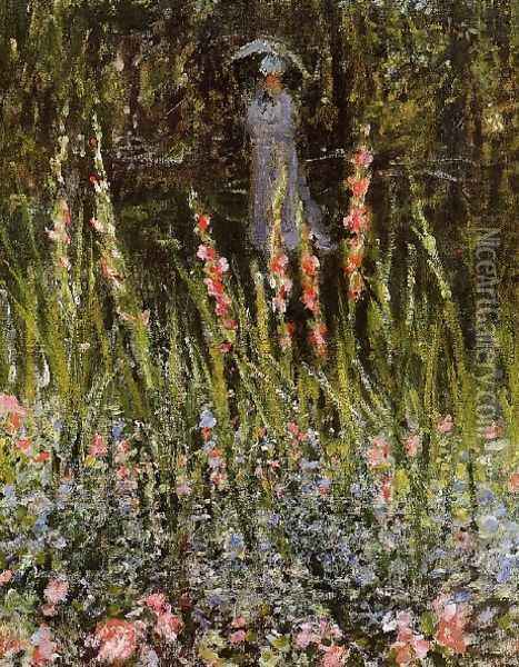 The Garden Gladioli Oil Painting - Claude Oscar Monet