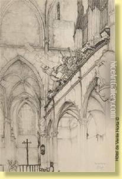 Concert A L'eglise Saint Nicolas Oil Painting - Jules De Bruycker