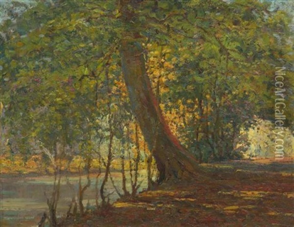 Lakeside Tree Oil Painting - William Samuel Horton