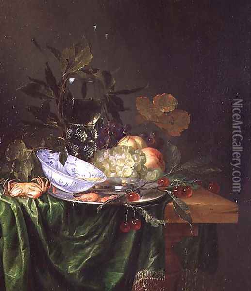 Still Life with a Roemer, 1653 Oil Painting - Pieter de Ring