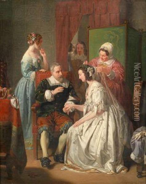 Die Braut Oil Painting - Leopold Loeffler