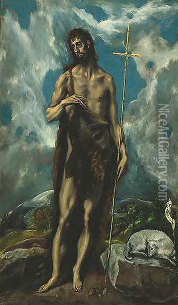 St. John the Baptist c. 1600 Oil Painting - El Greco (Domenikos Theotokopoulos)