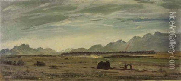 A Mountainous Desert Plain Oil Painting - Alexander Evgenievich Iacovleff