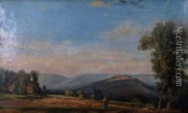 Thuringer Landschaft Oil Painting - Leopold Karl Walter von Kalckreuth