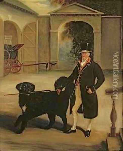 Mr Pares Coachman with Newfoundland Dog Oil Painting - John Snr Ferneley