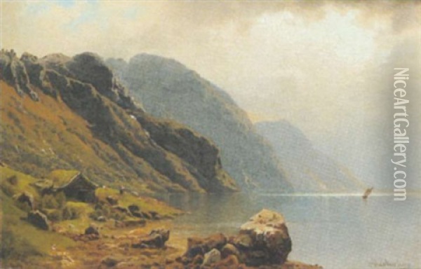 Am Gebirgsee Oil Painting - Wilhelm Brandenburg