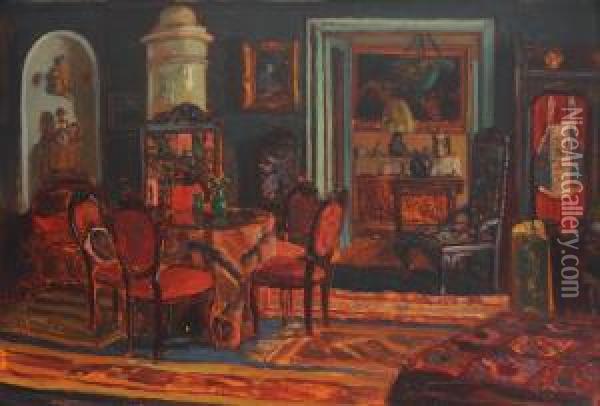 Szekely Interior Oil Painting - Erno Tibor