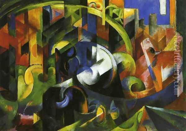 Picture With Cattle Oil Painting - Franz Marc