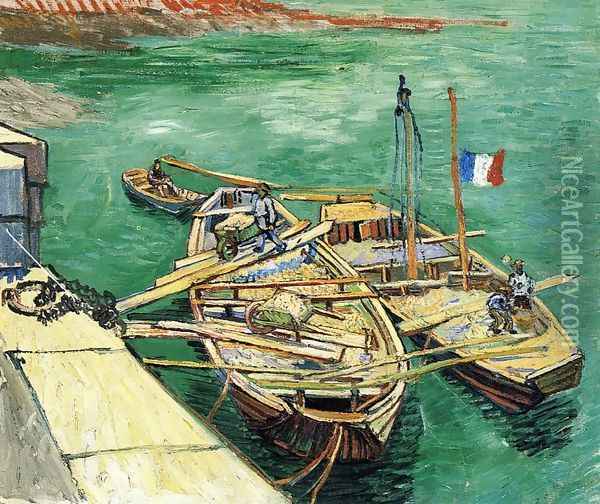 Sand Barges Oil Painting - Vincent Van Gogh