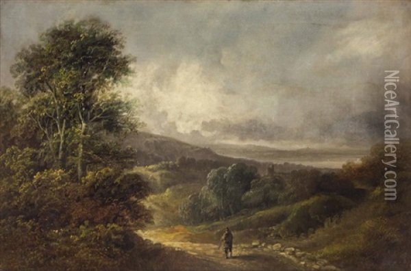 Landscape Oil Painting - John Joseph (of Bath) Barker