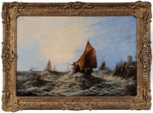 Stormy Coastal Scene Oil Painting - Joel Owen