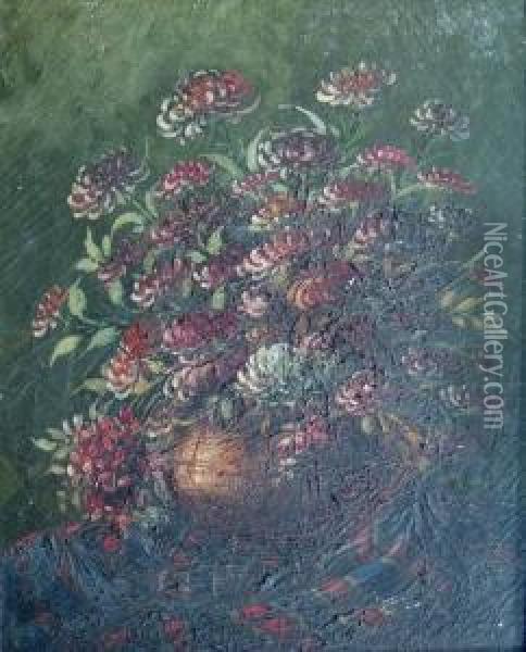 Bowl Of Flowers Oil Painting - Leonid Gechtoff