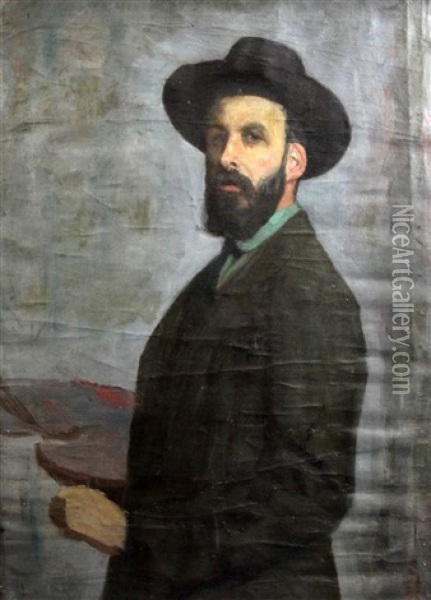 Self Portrait Of The Artist Oil Painting - Caesar Kunwald