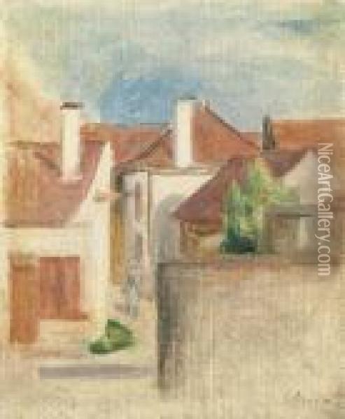 Vue De Village, Essoyes Oil Painting - Pierre Auguste Renoir