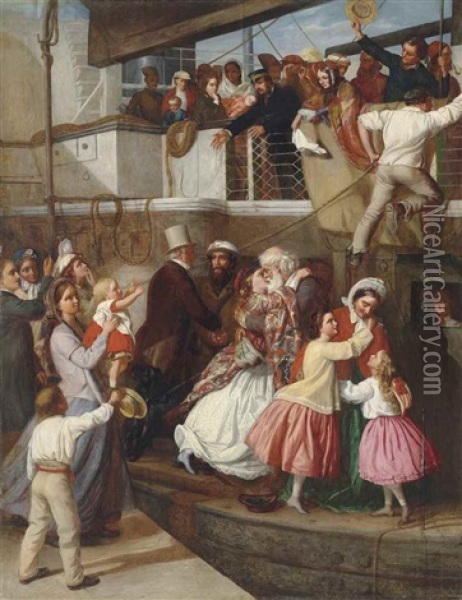 The Embarkation Oil Painting - George E. Tuson