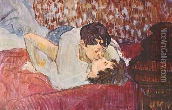 The Kiss Oil Painting - Henri De Toulouse-Lautrec