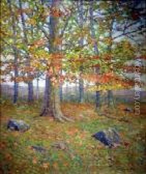 Oaks Oil Painting - Arthur Hoeber