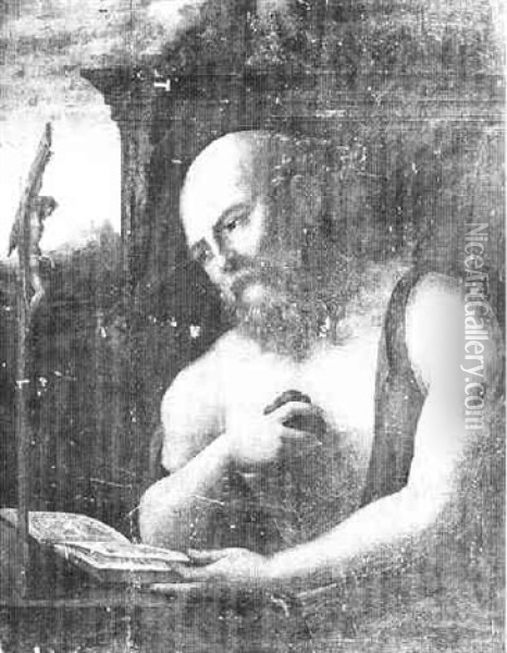 Saint Jerome En Priere Oil Painting - Pieter Coecke van Aelst the Elder