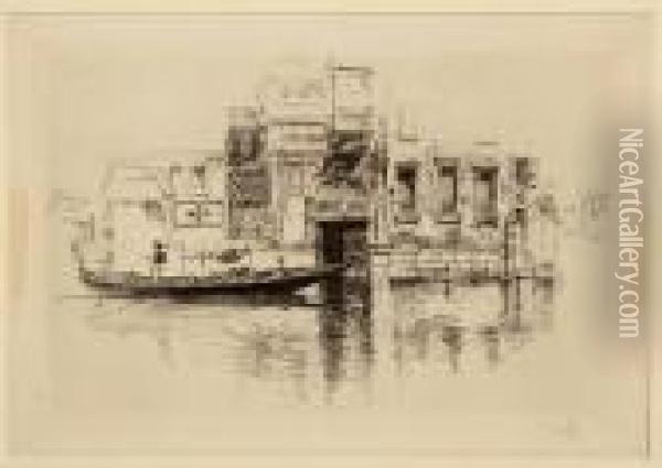 Etching Of Venice Canal Oil Painting - Joseph Pennell