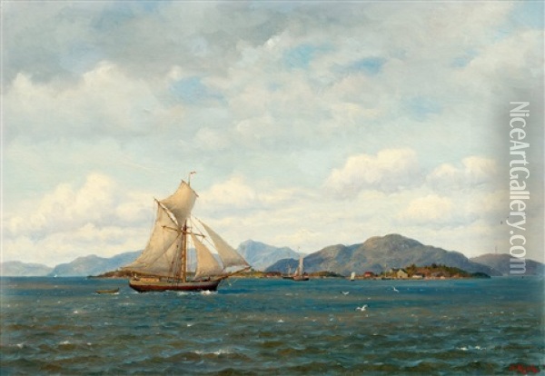 Strong Sails Oil Painting - Oskar Conrad Kleineh