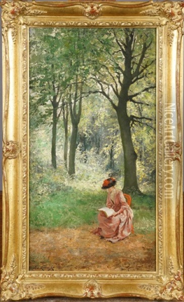 La Detente Oil Painting - Joseph Leopold Ratinckx