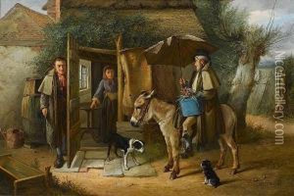 The Visitor Oil Painting - Charles, Hunt Jnr.