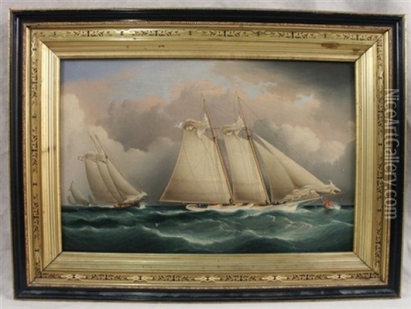 Atalanta Rounding Buoy 8 1/2 Oil Painting - James Edward Buttersworth