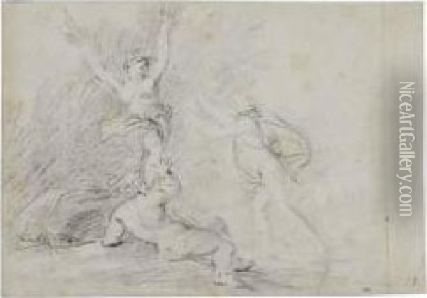 Apollo And Daphne Oil Painting - Giovanni Domenico Ferretti