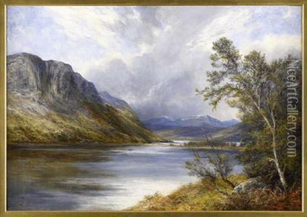 By The Lochside Oil Painting - James Jnr Faed