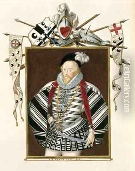 Portrait of Sir Henry Lee from Memoirs of the Court of Queen Elizabeth Oil Painting - Sarah Countess of Essex