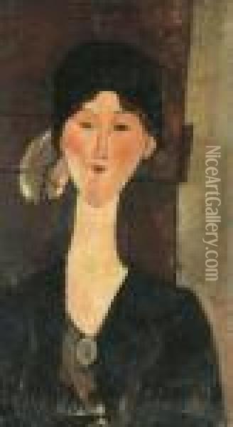 Beatrice Hastings Devant Une Porte Oil Painting - Amedeo Modigliani