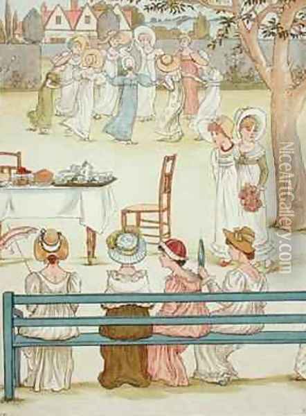 A garden party Oil Painting - Kate Greenaway