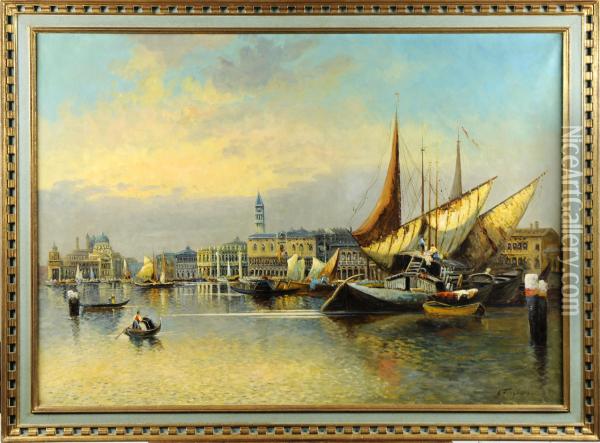 Vue De Venise Oil Painting - Wilhelm Frey