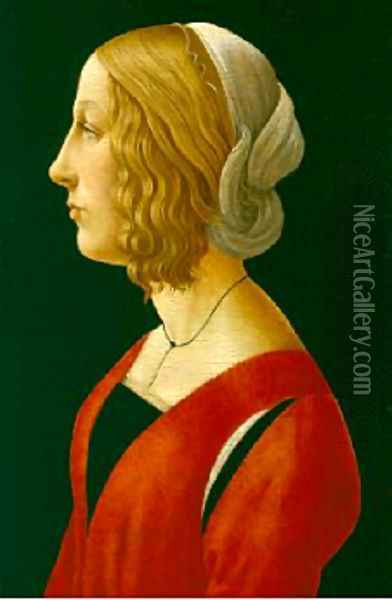 Bust of a Young Woman 1485 90 Oil Painting - Raffaellino del Garbo