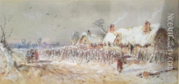 Snowscene Oil Painting - George Knox