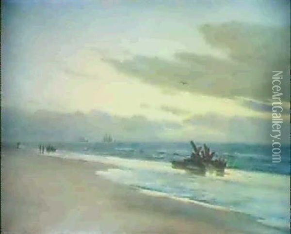 Sommernat, Skagen Oil Painting - Carl Ludvig Thilson Locher