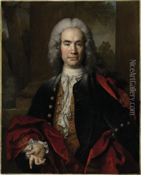 Portrait Of Gaspard Gedeon Petau, Oil Painting - Nicolas de Largillierre