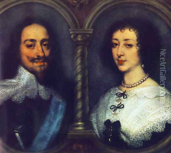 Charles I Of England And Henrietta Of France Oil Painting - Sir Anthony Van Dyck