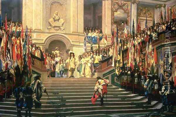 The Reception for Prince Conde at Versailles Oil Painting - Jean-Leon Gerome