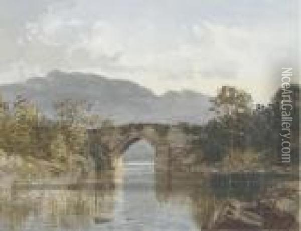 Brickeen Bridge, Killarney Oil Painting - Joseph Carey Carey
