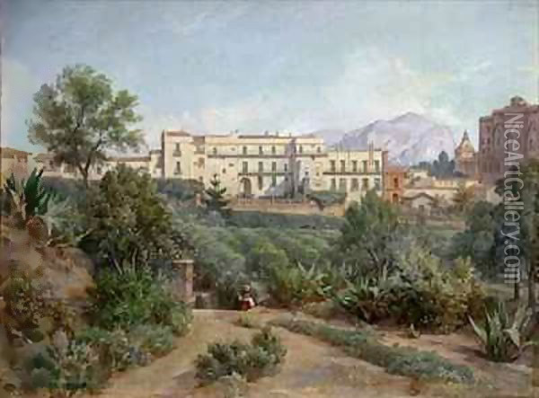 View of Palermo Oil Painting - Jean Francois Armand Felix Bernard