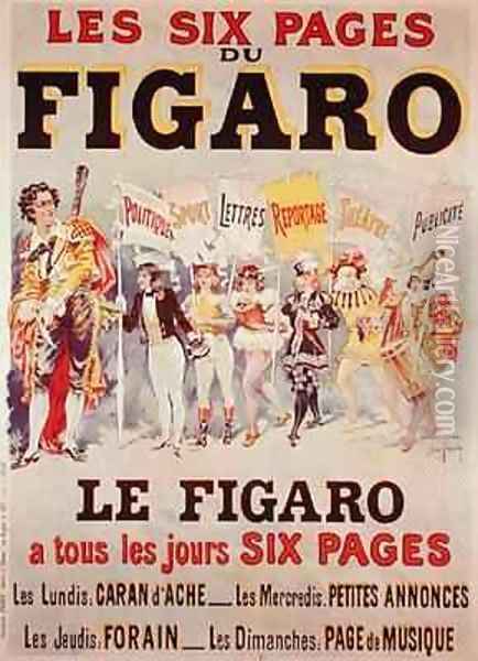 Advertisement for Le Figaro Oil Painting - Harry Finney
