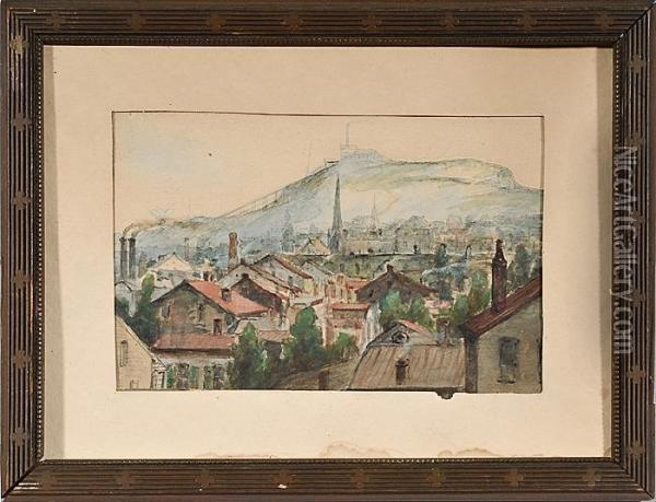 Price Hill, View Of The Incline In Cincinnati Oil Painting - Anthony Biester