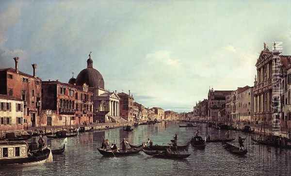 Grand Canal Looking South West Oil Painting - (Giovanni Antonio Canal) Canaletto