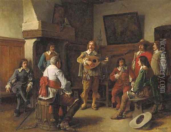A Song of Long Ago Oil Painting - Benjamin Eugene Fichel