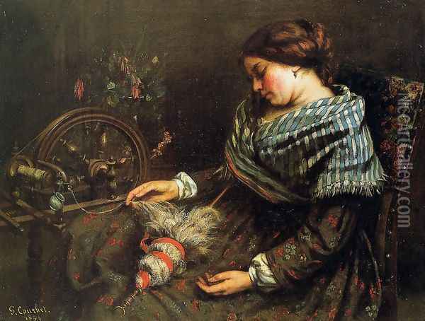 The Sleeping Embroiderer, 1853 Oil Painting - Gustave Courbet